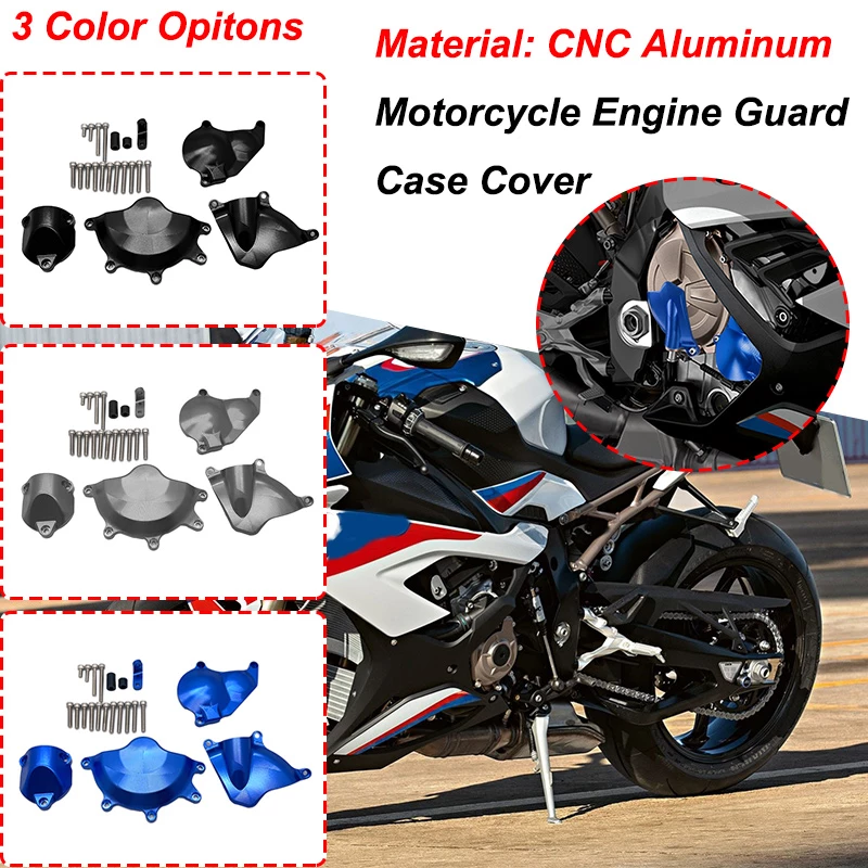 Motorcycle Accessories For BMW S1000RR 2017 2016 2015 Moto Parts Crash Cover Motorcycle Accessories CNC Aluminum Slider Pads Engine Guard Protector Color : Black 