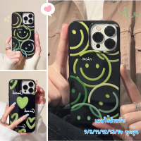 -MLC.77- เคสกรีนลายหัวใจยิ้มสีเขียว แบบนิ่ม TPU สำหรับรุ่น14 13 12 Pro Max 11 8plus 7plus 6 XR X SE 11Pro Max#136