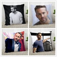 （ALL IN STOCK XZX）Customized Ryan Reynolds pillowcase polyester decorative zipper pillowcase square pillowcase 40 * 40cm   (Double sided printing with free customization of patterns)