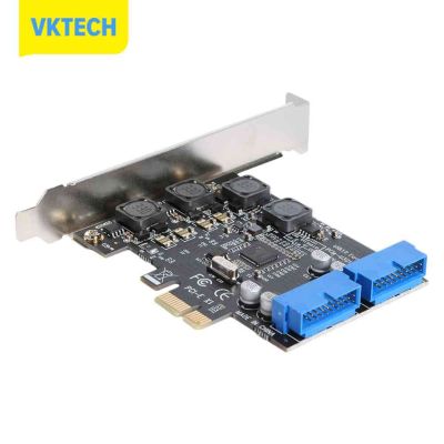 [Vktech] อะแดปเตอร์ PCI-E ด้านหน้าถึง19/20พินเดสก์ท็อป USB 3.0 PCI Express การ์ดเอ็กซ์แพนชัน