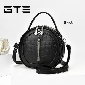 High-End Small Round Bag for Women, Large Capacity, Leather Presbyopia  Shoulder Bag - AliExpress