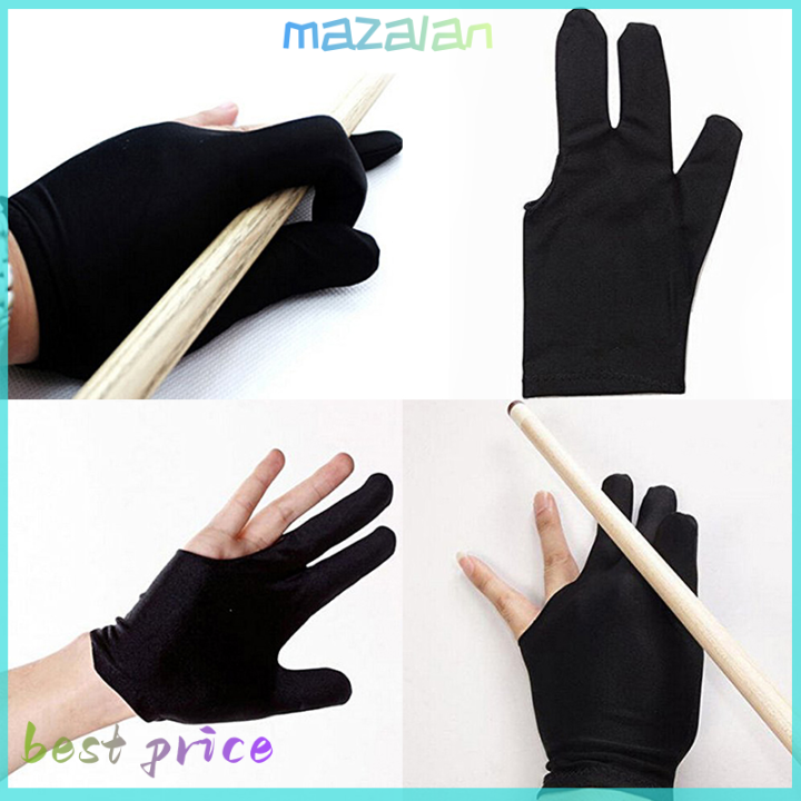 mazalan-มืออาชีพ3นิ้วถุงมือบิลเลียดไนลอนพูลคิวนักกีฬาถุงมือสนุ๊กเกอร์
