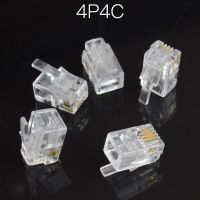 {:”{ --( 20ชิ้น RJ10 4Pin ปลายด้านสายโทรศัพท์4P4C อะแดปเตอร์เชื่อมต่อ