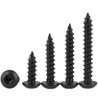 M3 M4 M5 M6 Black 8.8 High-strength Round Head Hexagon Socket Self-tapping Screws Pan Head Hexagon Socket Self-tapping Screws