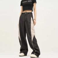 Y2K Vintage Baggy Cargo กางเกงผู้หญิง Hip Hop Streetwear ลายขากว้าง Joggers Sweatpants ขนาดใหญ่90S R Track Pantalones