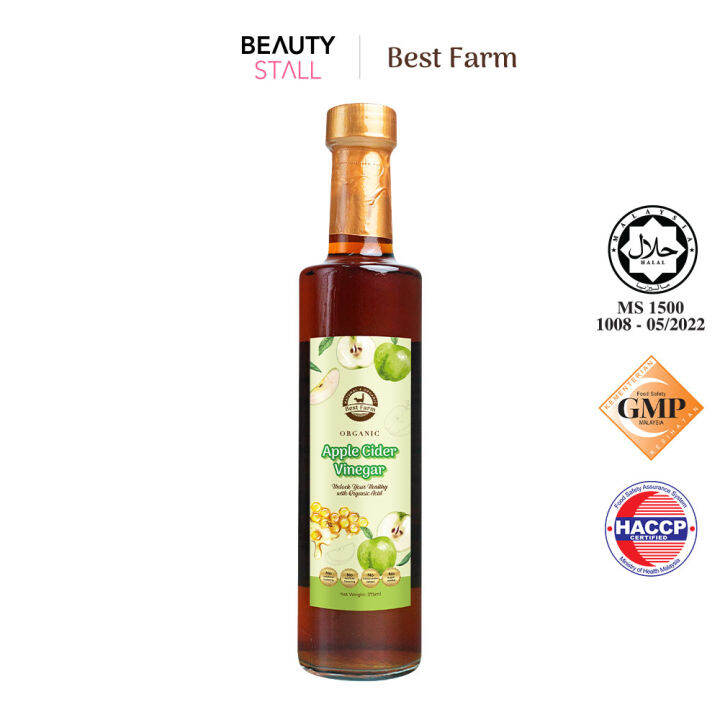 Best Farm Organic Apple Cider Vinegar 375ml [HALAL] Lazada