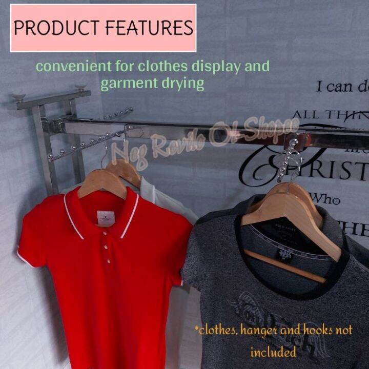 Stainless Steel Double Rod Adjustable Clothes Rack durable Lazada PH