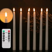 LED Flameless เทียนเรียว6.511 "ถ่านไฟฉายปลอมริบหรี่เชิงเทียนไฟฟ้าเทียนยาวสำหรับงานแต่งงานตกแต่งบ้าน