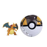 TOMY Original Pokemon Elf Ball Anime Cartoon Pikachu Mewtwo Charizard Action Figure Mode Pokeball Pocket Monster Deformation Toy