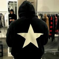 Essentials Hoodie Sweatshirt fashion high street nd back star print 100 cotton hip hop loose Uni oversize Hoodie