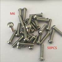 50pcs Stainless steel round head hex socket screws M6*8/10/12/14/16/18/20/25-80 mm Round head bolts mushroom head bolt Nails Screws  Fasteners