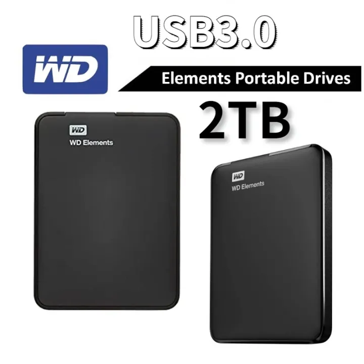WD Elements Western Digital 1TB/2TB Portable External Hard Drive with