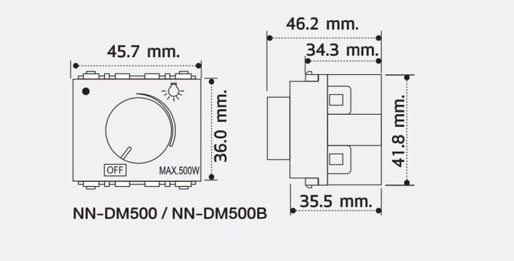 nano-สวิตซ์หรี่ไฟ-ดิมเมอร์-200-วัตต์-ขนาด-1-ช่อง-ขาว-ดำ-dimmer-สวิทซ์หรี่ไฟ-สวิทซ์-สวิต-หรี่ไฟ