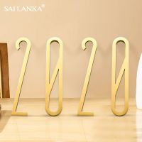 【LZ】□▪❡  SAILANKA 7cm Brass Letter Room Number DIY Door Plate Family House Shop Name Wall Decoration Arabic Numbers English Alphabet