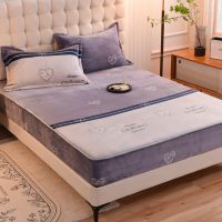 Winter Cozy All-Around Elastic Warm Crystal Velvet Fitted Sheet Mattress Cover Home Bed Linen Thicken Flannel Warm Bedding Set