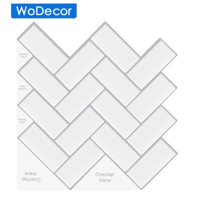 [24 Home Accessories] WODECOR Herringbone Wall Sticker Kitchen Anti-Greasy Wallpaper Bakery Decoration Stick Peel And Stick Wall Tile