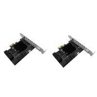 2X 10 Port SATA 3.0 to PCIe X1 Expansion Card PCI Express SATA Adapter SATA3 6G Converter with Heatsink for Windows