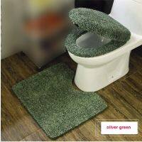 Bathroom Mat Set Warm Plush Non-slip Toilet Lid Cover Contour Mat Seat Cover Rug