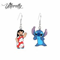 2021 New Arrival Cartoon Lilo and Stitch Angel Stitch Cute Space Baby Handcraft Acrylic Epoxy Fish Hook Dangles Earrings