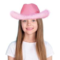 Pink Cowgirl Hat Western Cowboy Caps For Women Girl Tiara Cowgirl Hat Holiday Costume Party Hat Feather Edge Fedora Party Cap
