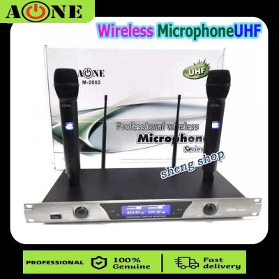 ไมโครโฟนไร้สาย/ไมค์ลอยคู่ UHF ประชุม ร้องเพลง พูด WIRELESS Microphone รุ่น A-ONE M-2002