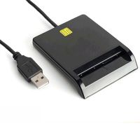 USB Smart Card Reader Atm Bank Tax Declaration Ic Card Reader Id Device Connector Authenticator ID Card Smart Card Reader(Black)