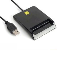 USB Smart Card Reader Atm Bank Tax Declaration Ic Card ID Card Smart Card Reader(Black)