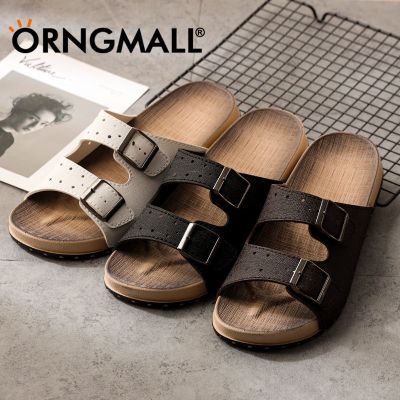 ORNGMALL รองเท้าแตะฤดูร้อนใหม่สำหรับผู้ชายรองเท้าแตะรองเท้าแตะรองเท้าเปิดนิ้วรองเท้าแตะชายหาดลำลองเทรนด์ไม่ลื่น