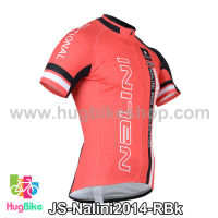 เสื้อจักรยานแขนสั้นทีม Nalini 2014 สีแดงดำ