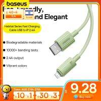 Baseus สาย USB ที่เป็นมิตรกับสิ่งแวดล้อมสำหรับ14 13 12 11 Pro Max X Xr 8 7ที่ชาร์จความเร็วสูงสายเคเบิลหลอดไฟสำหรับ Ipad 2.4A สายลวด