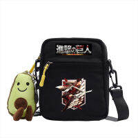 โจมตี Titan กระเป๋าสะพายสำหรับเด็ก Boys Cross Body กระเป๋ากระเป๋าผ้าใบมีสายกระเป๋าสะพายแฟชั่นเกาหลีอินเทรนด์กระเป๋าสะพายสีการ์ตูนง่าย