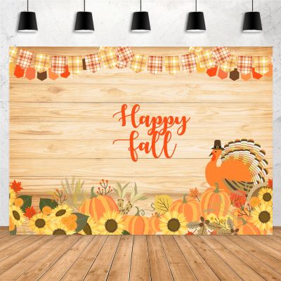 【CW】 Happy Rustic Wood Board Backdrop Pumpkin Photo Background Thanksgiving Decoration Props W 8058
