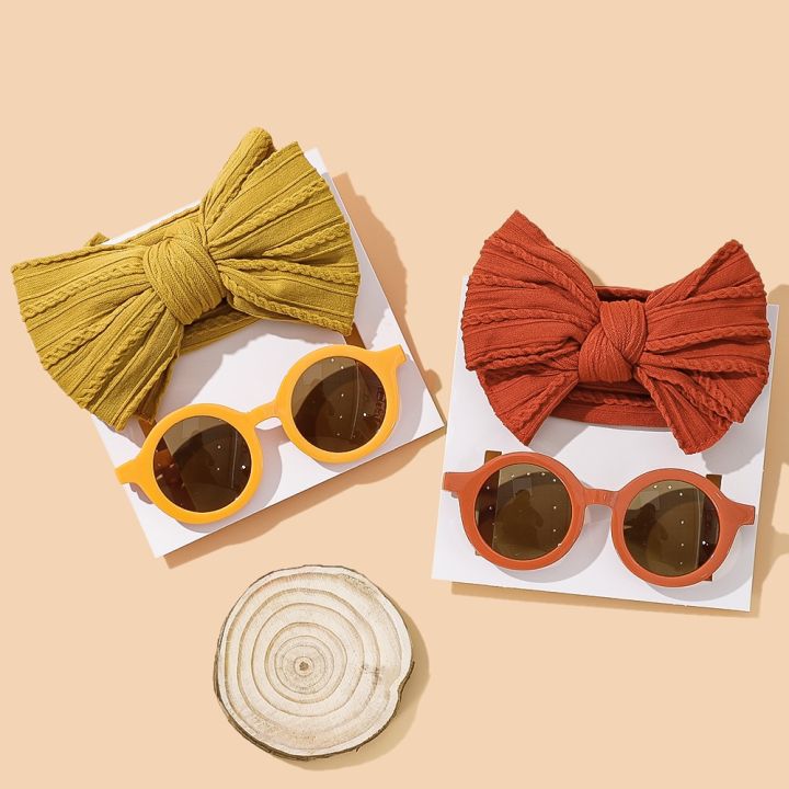 yf-2-3pcs-set-newborn-baby-headband-elastic-knit-with-sunglasses-children-turban-soft-kids-bow-headwear-hair-accessories