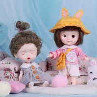 OB11 Doll 20 Movable Joints Boy Girl 1/12 Mini Doll Curly Short Wig with Cute Expression Face 13CM Dolls Toys Gift for Girls