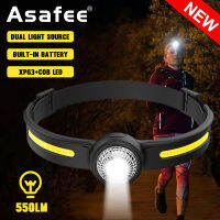 Asafee 550LM GT10 XPG3+COB LED Super Bright Outdoor Headlight Camping Headlight Built-in Battery TYPE-C Rechargeable IPX4 Waterproof