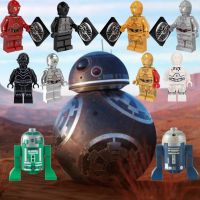 ใช้งานร่วมกับ Legoing Minifigures Starwars The Last Jedi C3PO R2D2หุ่นยนต์คริสต์มาสของขวัญบล็อกตัวต่อของเล่นเด็ก