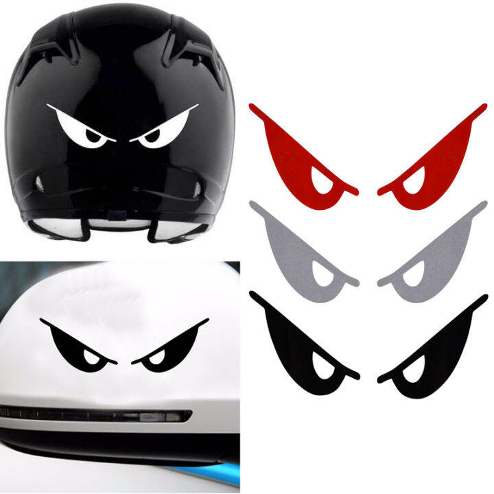 PET Reflective Car Sticker Motorcycle Helmet Evil Eyes Shape Body Sticker Personalized