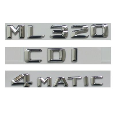 โลโก้ตรงดุมล้อท้ายรถแบบอักษร3D โครเมียมสำหรับ Mercedes Benz W164 W166 ML320 CDI 4MATIC