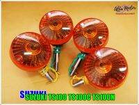 SUZUKI TS100 TS100C TS100N FR&amp;RR TURN SIGNAL SET (4 PCS.) #ไฟเลี้ยว หน้า-หลัง  (ฝาครอบไฟสีส้ม) ซ้าย-ขวา (1 ชุด) 4 ดวง สินค้าคุณภาพดี