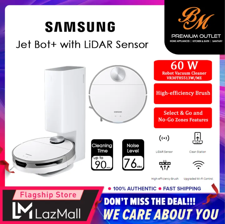 Samsung Robotic Vacuum Cleaner (60W) VR30T85513W/ME Jet Bot+ with LiDAR