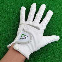 (มือซ้าย) One Piece Branded Golf Glove ผ้าไมโครไฟเบอร์ Mens Soft Breathable สบายลื่นทนต่อการสึกหรอถุงมือล้างทำความสะอาดได้