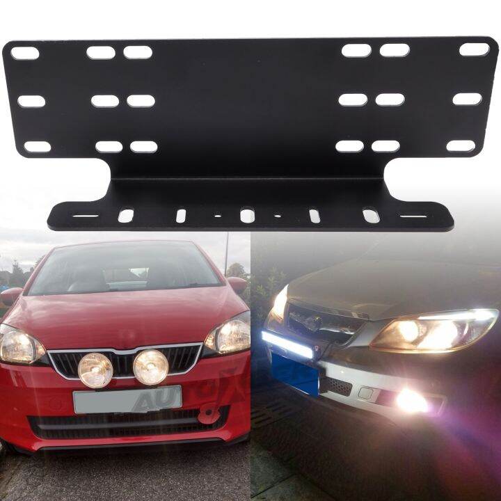 Car Front Bumper Number Plate Bracket Mounting LED Lights License Free