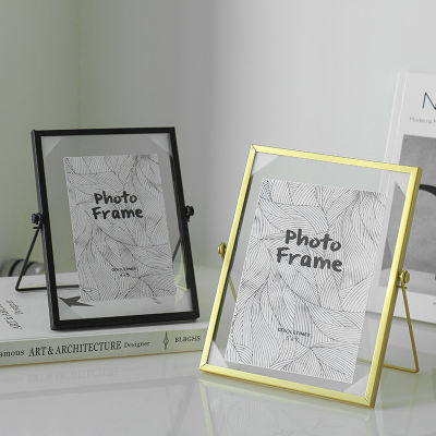 ชุดกรอบรูปศิลปะเหล็กเรียบแบบนอร์ดิกชุดโต๊ะ6 "7" กรอบรูปโลหะกรอบรูปภาพสามมิติเดสก์ท็อปสร้างสรรค์ตกแต่ง