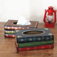 Retro Book Model Tissue Paper Box Vintage Napkin Storage Dust Cover Container Simulated Book Decor Dispenser Paper Towel Case