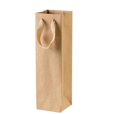 12 Pack Solid Brown Kraft Paper Bags with Sturdy Rope - 4inch x 4inch x 13.8inch - Ideal for Wine,Gifts, Retails, Shopping, Merchandise, Grocery,Party
