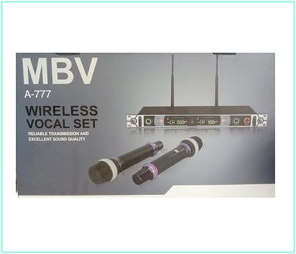 ไมค์โครโฟนMBVรุ่น A-777 UHF แท้ ปลับความถี่ได้ Wireless Microphone ไมค์ลอยคู่