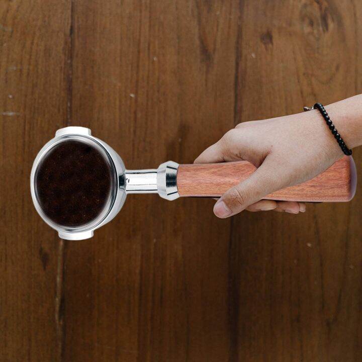 58mm-stainless-steel-coffee-machine-e61-no-base-filter-bracket-coffee-bottomless-handle-coffee-spoon-wooden-handle-professional-accessories