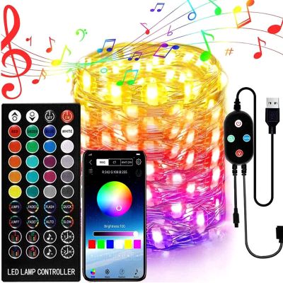 USB LED String Light Smart Bluetooth App Control String Lights Outdoor Waterproof Fairy Lights for Christmas/Holiday/Party Decor
