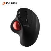 DAREU Rechargeable Trackball Mouse Rollerball Dual Modes Wireless 2.4G Bluetooth 2400 DPI for PC Laptop