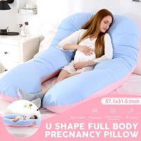 PLW หมอนรองครรภ์ 145X80cm Pregnant Women Sleeping Support Pillow Pure Cotton Pillowcase U Shape Maternity Pillows Pregnancy Side Sleeper  หมอนคนท้อง หมอนข้างคนท้อง